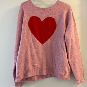 Pink heart sweater